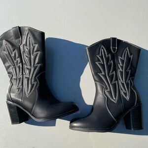 Torrid Black Western Ankle Boots